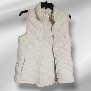 ZeroXposur Cream Quilted Vest with High Collar